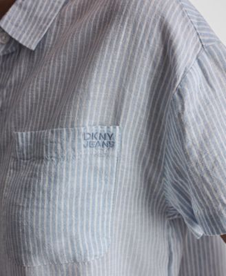 Petite Linen-Blend Button-Front Shirt