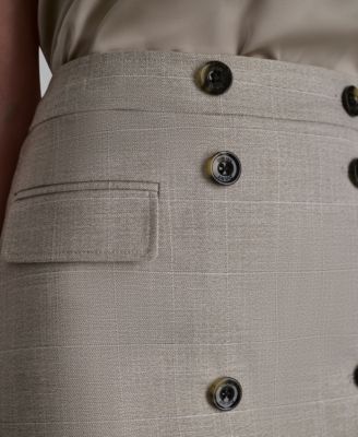 Women's Windowpane Melange Mini Skirt