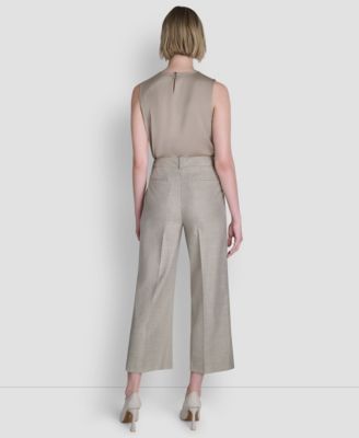 Women's Windowpane Mid-Rise Cropped Pants