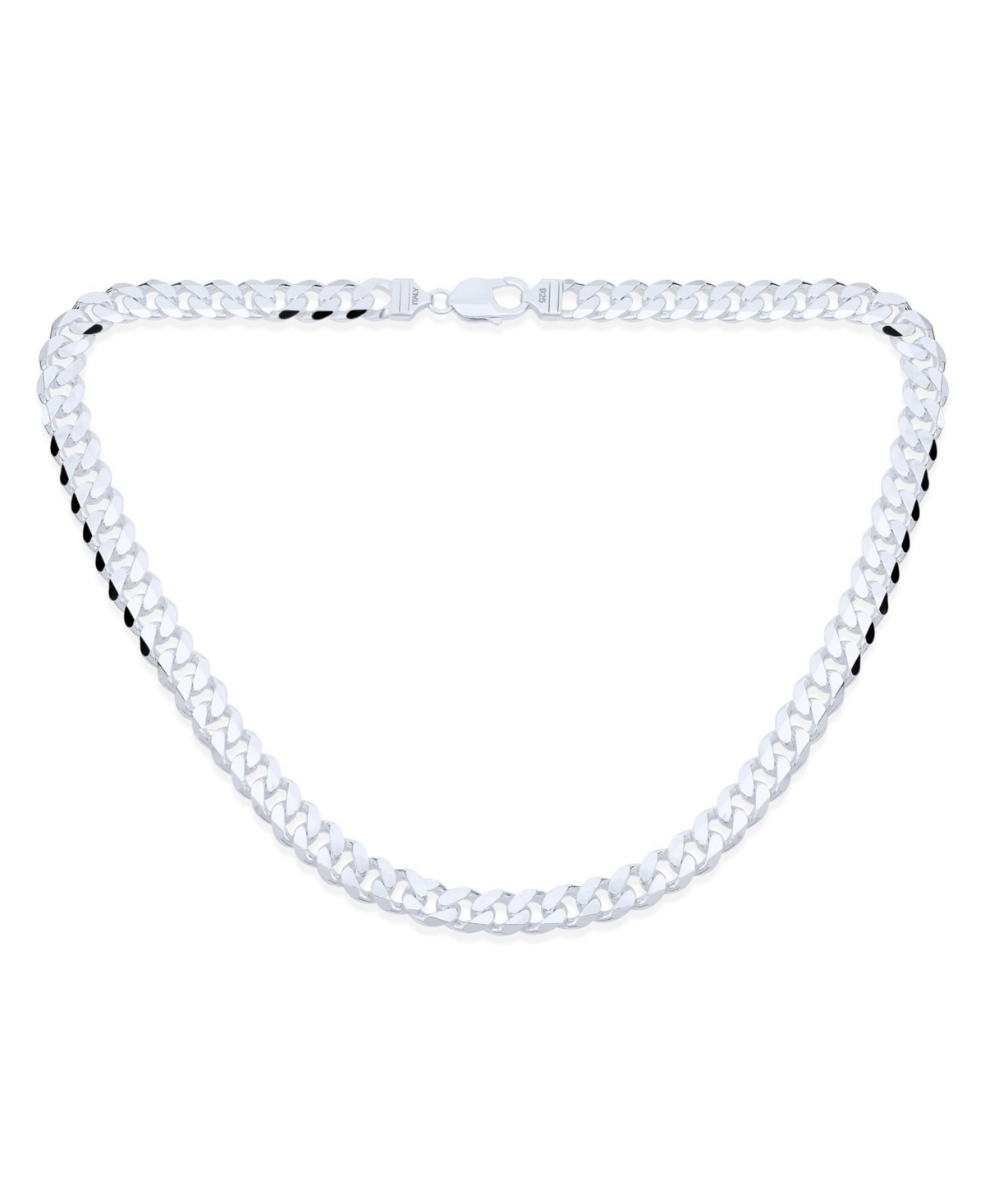 Bling Jewelry Heavy Solid Strong .925 Sterling Silver 8MM Miami Cuban Curb Chain Link Necklace - Silver curb 9mm