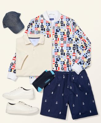 Men's Nautical Flag Print Windbreaker