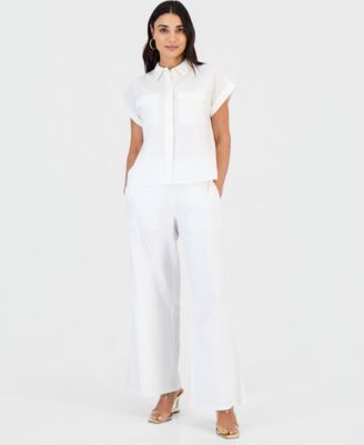 Petite High-Rise Pull-On Wide-Leg Pants