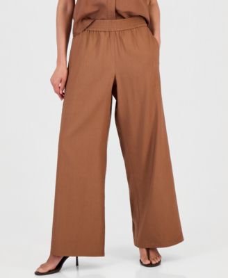 Petite High-Rise Pull-On Wide-Leg Pants