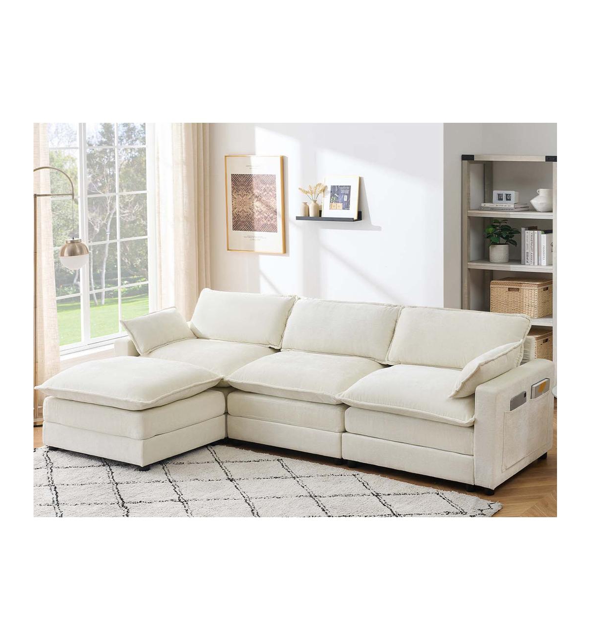 gaomon Heinen 113.39" Velvet Sofa