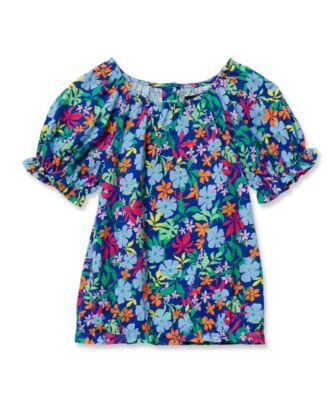 Girls Shirred Puff Blouse