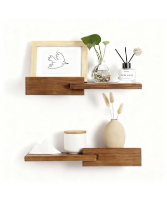 Solid Hardwood Floating Shelves, Reversible, Easy Mount