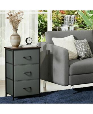 Stylish 3-Drawer Dresser with Removable Fabric Bins, Multi-Functional Storage Organizer for Bedroom, Living Room, Closet, Entryway