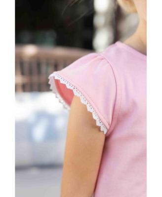 Little Girls Knit Top With Flowers