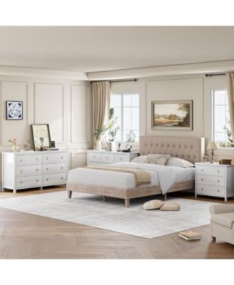 29" Tall 3 Drawer Bedroom Dresser with Clothes Storage Cabinet & Drawer Organizer Chest