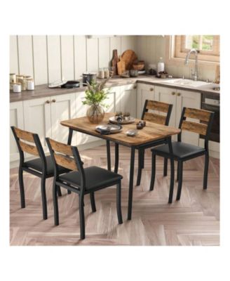 Kitchen Table Dining Table Set For 4 5 Piece Metal Frame Kitchen Table And Chair Set for Dining Room