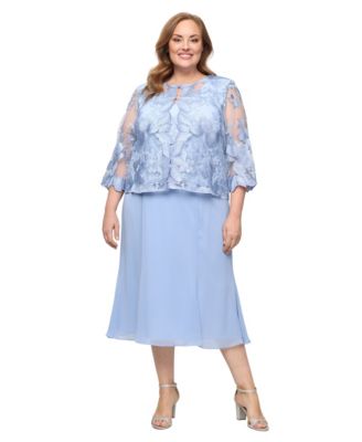 Plus Size Scoop Neck Jacket Dress