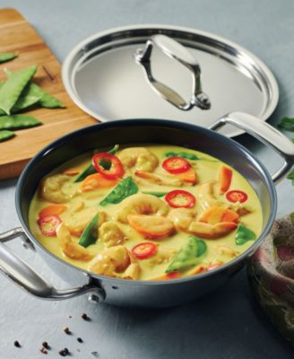 Utsava Tri-Ply Clad Stainless Steel 1.75-Quart Covered Kadai