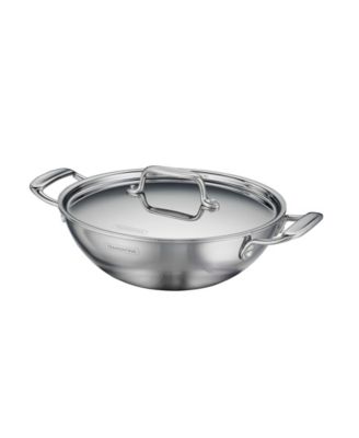 Utsava Tri-Ply Clad Stainless Steel 2.7-Quart Covered Kadai