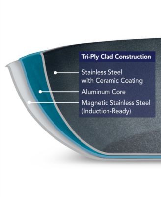 Utsava Tri-Ply Clad Stainless Steel 3.75-Quart Covered Wok