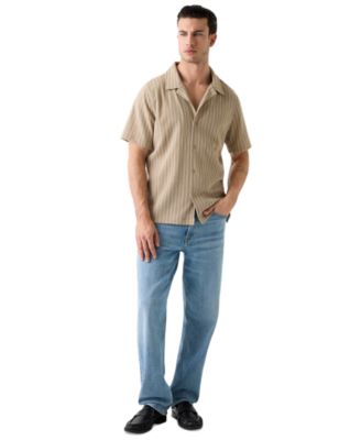 Men's Resort Blend Textured Woven Short-Sleeve Shirt