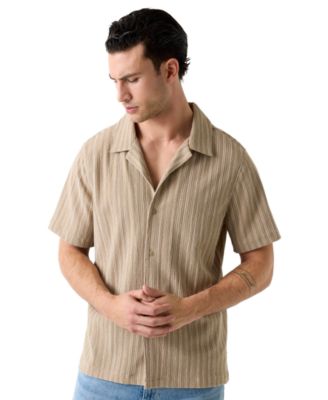 Men's Resort Blend Textured Woven Short-Sleeve Shirt