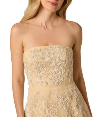 Women's Embroidered Strapless Midi Dress