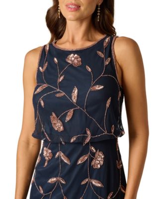 Women's Crew Neck Blouson Long Dress