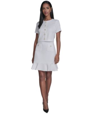 Women's Crewneck Ruffle Hem Dress