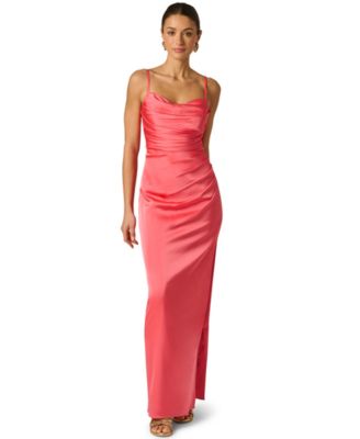 Women's Cowl Neck Slit Ball Gown