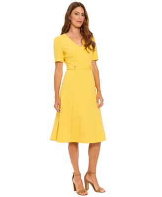 Women's V-Neck Side Tab Midi Dress