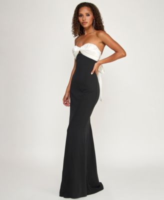 Juniors' Scuba Crepe Pleated Bust Gown, Created for Macy's