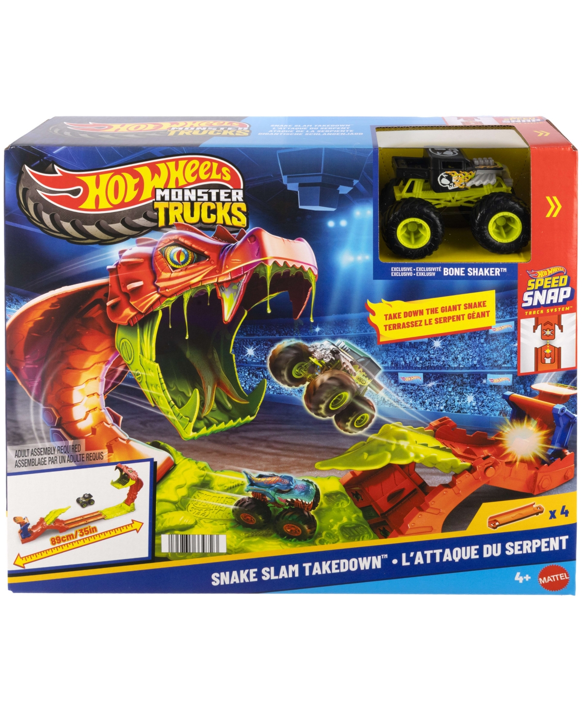 Hot Wheels Monster Trucks Snake Slam Takedown Playset