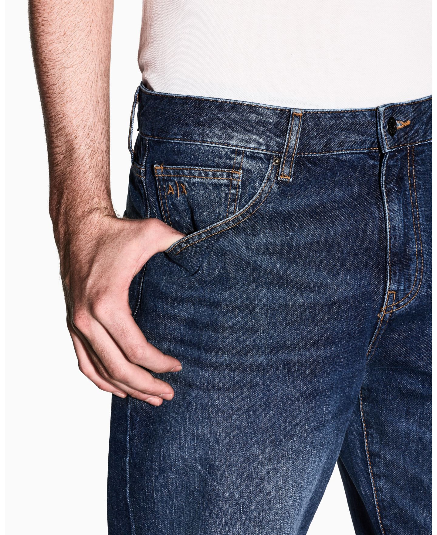Мужские прямые джинсы A|X Armani Exchange J16, цвет: Синий джинсовый — фото 4