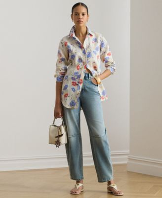 Petite Karrie Floral Long-Sleeve Shirt