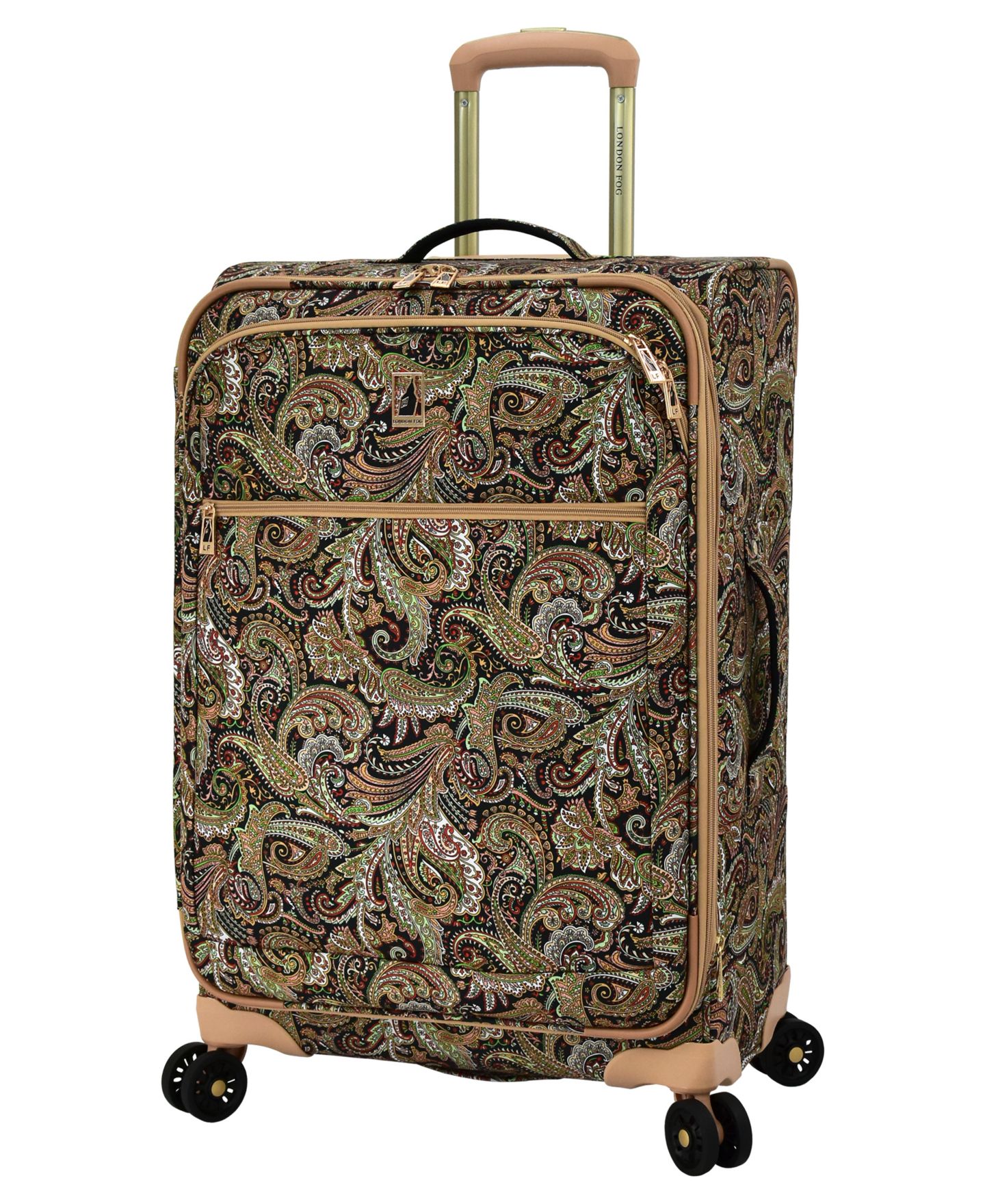Чемодан London Fog Mayfair Medium Expandable Softside Spinner, цвет: Чёрный песочный — фото 1