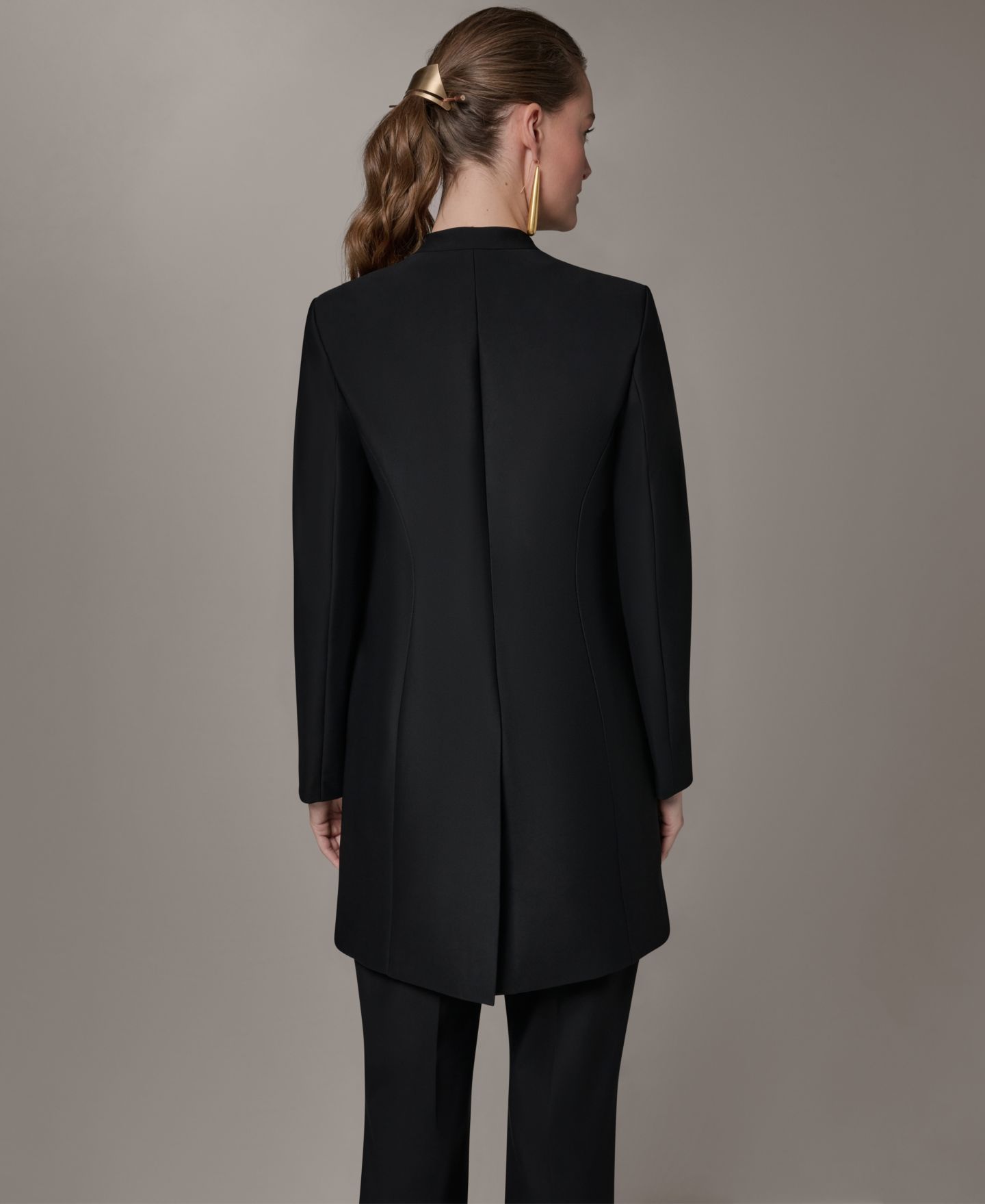 Женская куртка Donna Karan New York V-Neck, цвет: Чёрный — фото 3