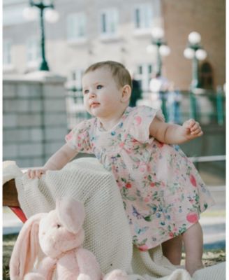 Baby Girls Cotton Muslin Dress and Bloomer Set Pink Printed Berries