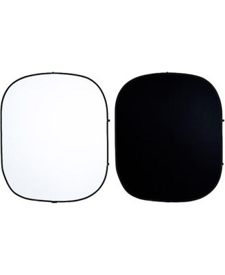 6x7' Reversible Collapsible Backdrop with 8' Aluminum Stand, Black/White