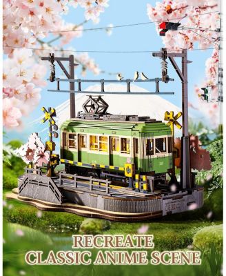 3D Wooden Puzzles for Adults-Sakura Journey Tram, Model Car Kits Building Set for Adults, DIY Hobby Craft Kits Creative Gift