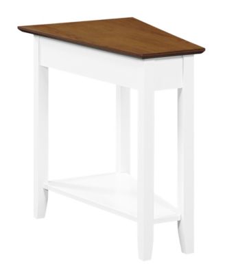 24" Rubber wood AH Wedge End Table with Shelf