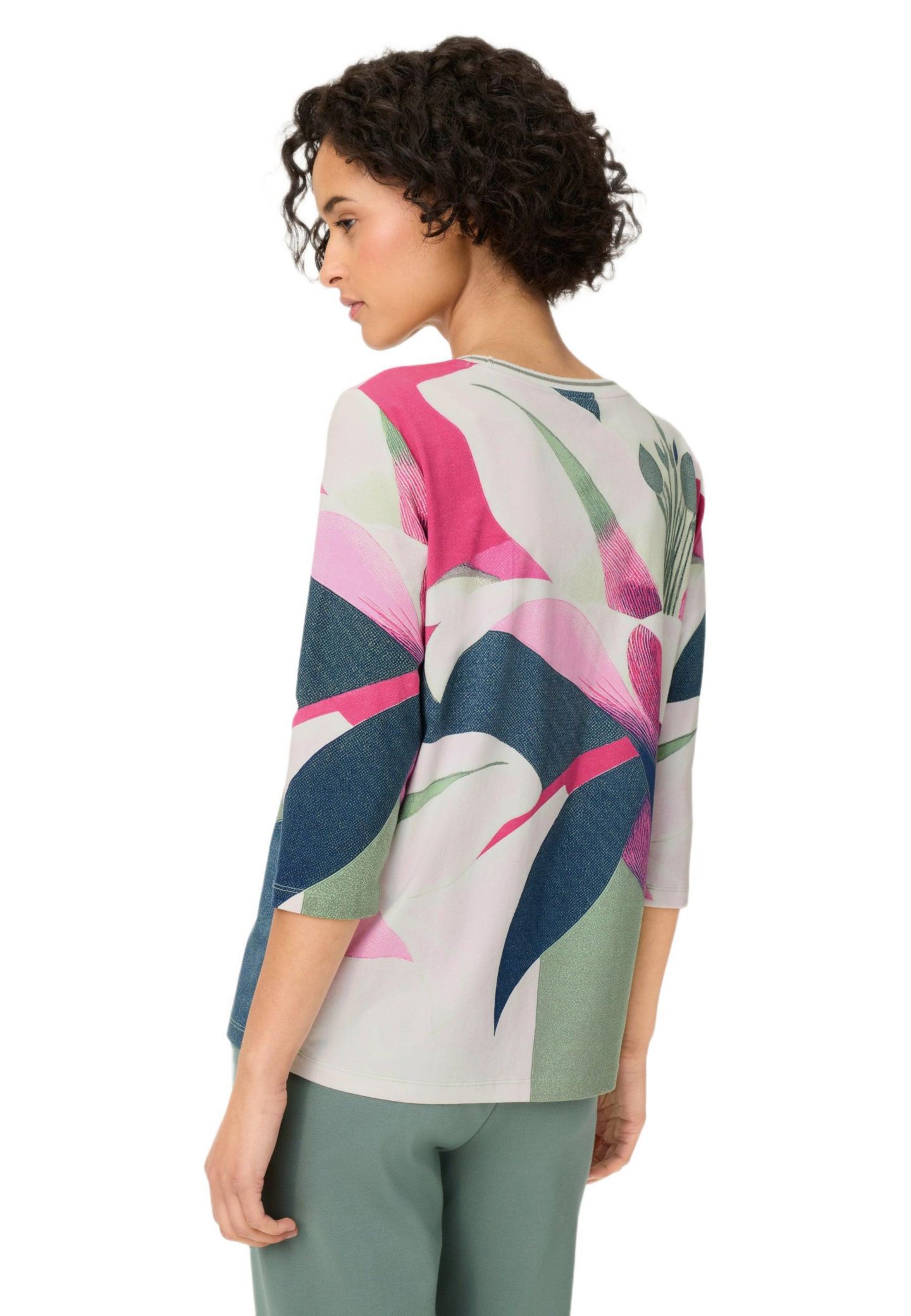 Женская футболка Olsen Graphic Floral, цвет: Фуксия — фото 3
