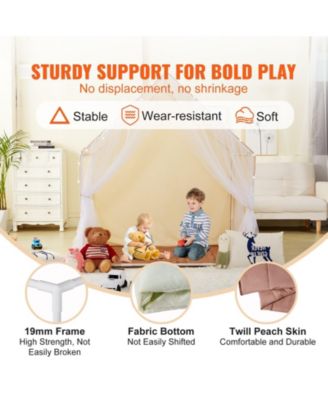 Kids Yurt Play Tent with Mat & Lamp, Indoor Outdoor