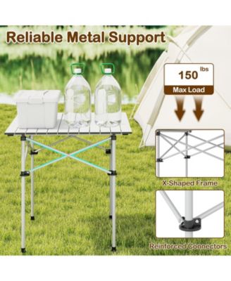 Roll-Up Camping Table with Metal Legs, Outdoor