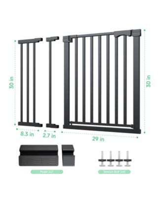Pressure-Mounted Baby and Pet Safety Gate with Auto-Close, Dual-Lock Handle and Accessible Ramp