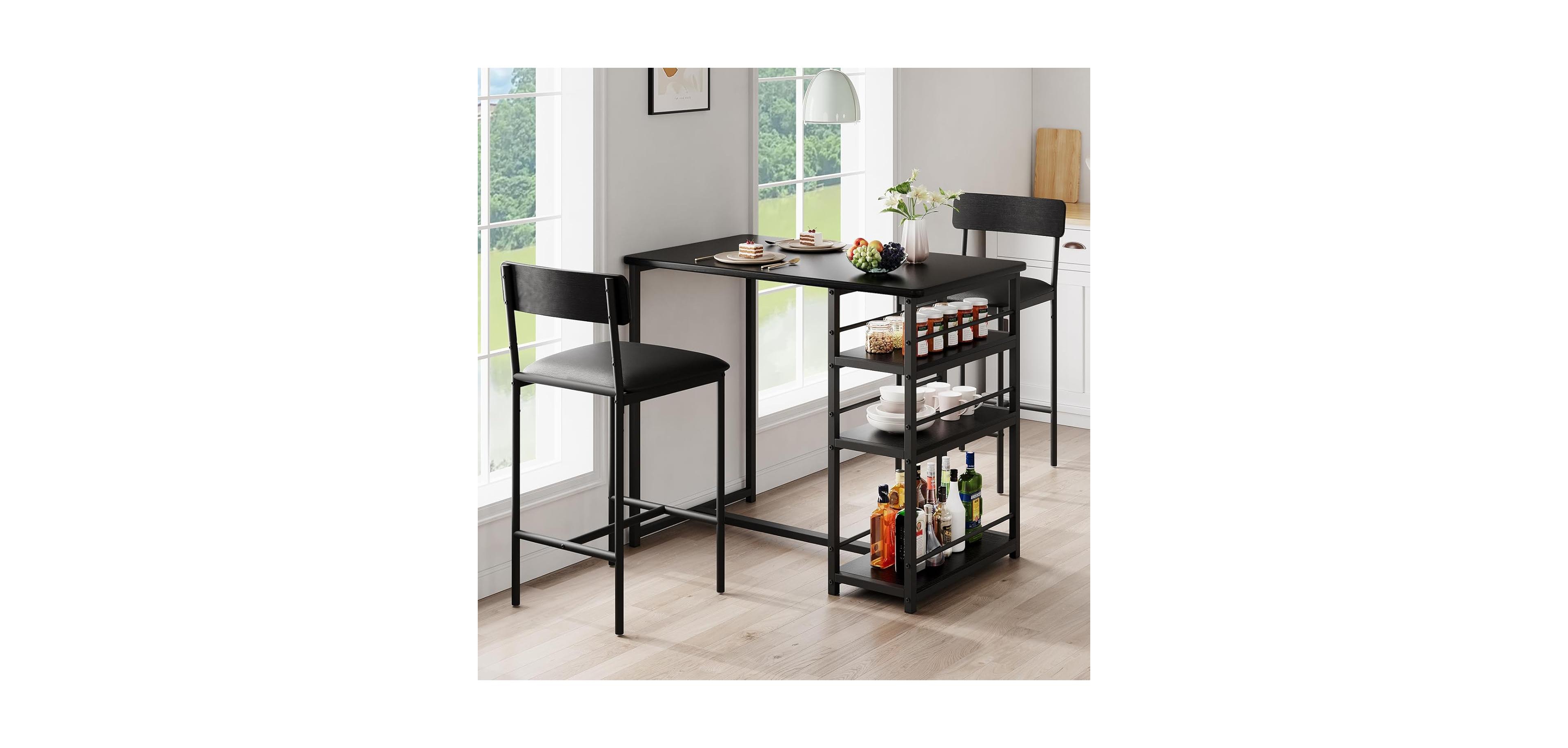 Gaomon Kitchen Table Dining Table Set for 2 36 Inch High Top Kitchen Table Set