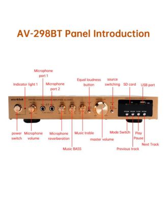 5-Channel 2000W Peak AV Surround Amplifier, Ultra-Thin Aluminum Body with Bluetooth 5.0, USB/SD & FM Radio