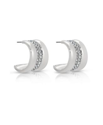 Pave Center Hoop Earrings