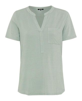 Women's Shimmer Split Neck T-Shirt