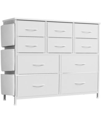 10 Drawers Dresser for Bedroom - Chest of Drawers with Side Pockets and Hooks