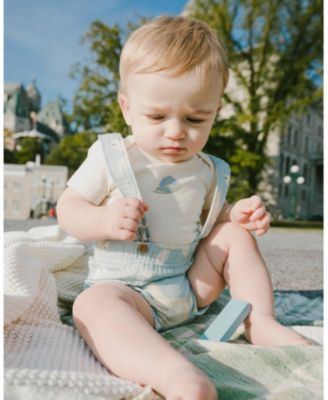 Baby Boys Cotton Jersey Onesie and Muslin Shortall Set