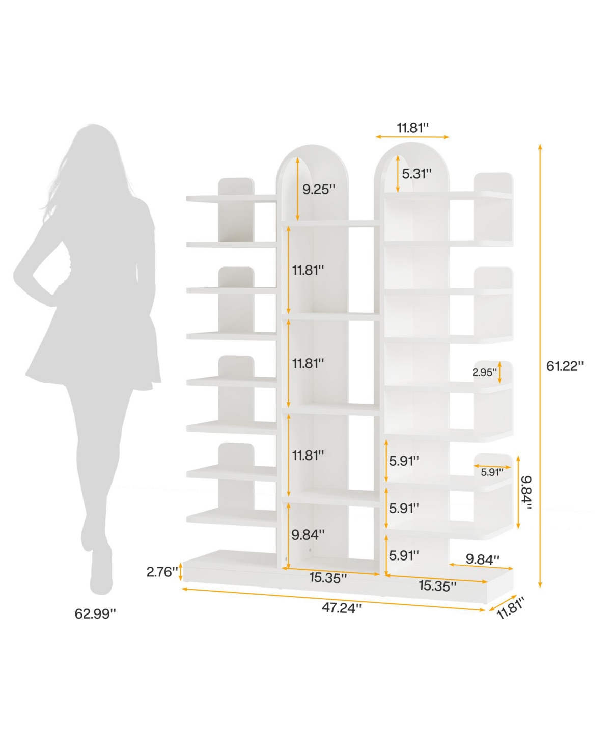 Tribesigns 13-Tier Shoe Rack, Freestanding Tall Entryway Shoe Organizer with Open Shelves
