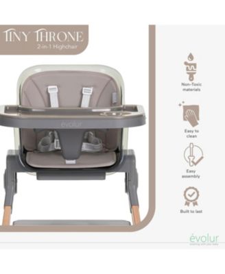 Toddler TinyThrone 2-in-1 Highchair in Grapefruit Pink High Chair Converts into Booster Seat & Adult Stool, Removable Tray and Easy to Clean