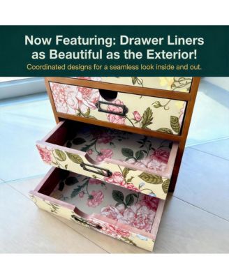 Leopard Print Wooden Drawer Organizer - 4 Drawers for Office, Craft, Home