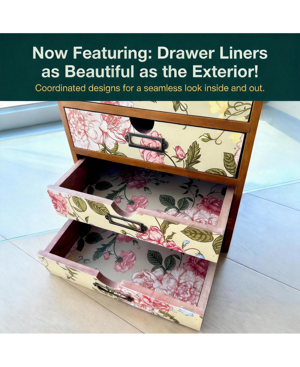 Yigii Leopard Print Wooden Drawer Organizer