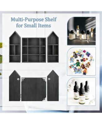 3-Piece Adjustable Display Shelf for Collectibles,17 Compartments for Collectibles